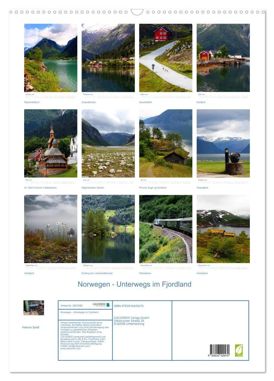 Bild: 9783516420470 | Norwegen - Unterwegs im Fjordland (Wandkalender 2026 DIN A2 hoch),...