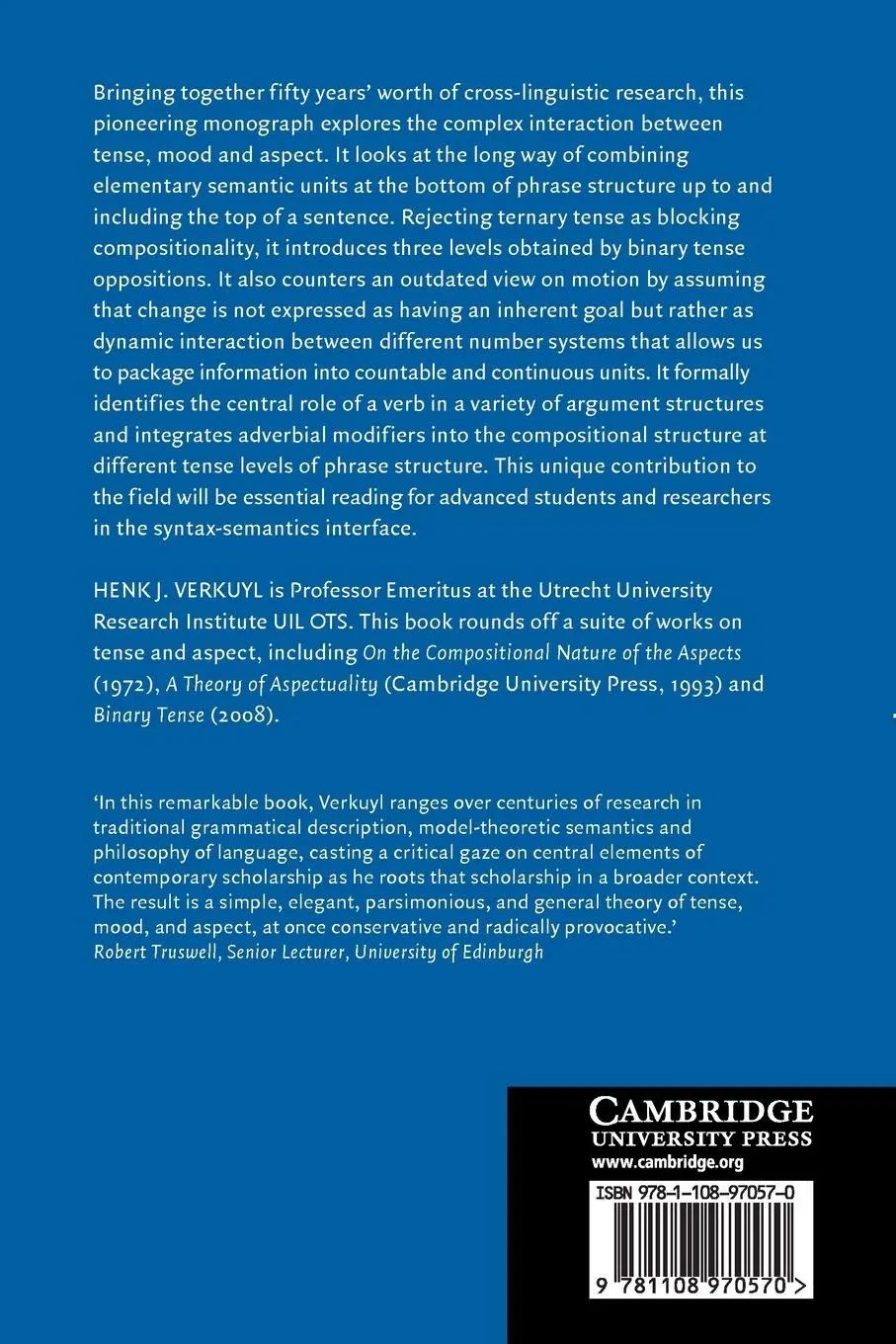 Rückseite: 9781108970570 | The Compositional Nature of Tense, Mood and Aspect | Henk J. Verkuyl