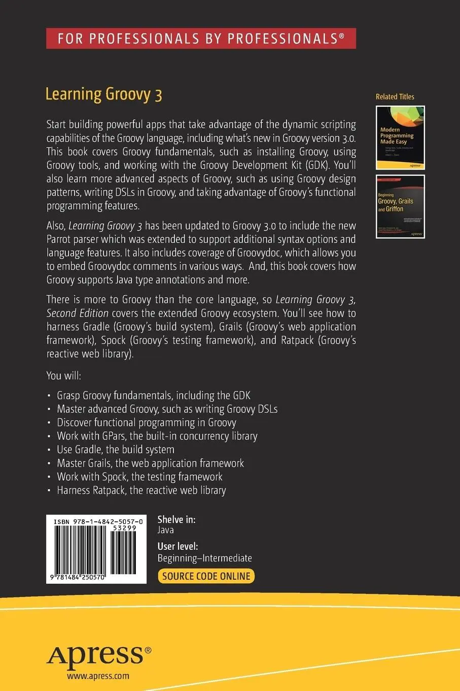 Rückseite: 9781484250570 | Learning Groovy 3 | Java-Based Dynamic Scripting | Adam L. Davis | xix