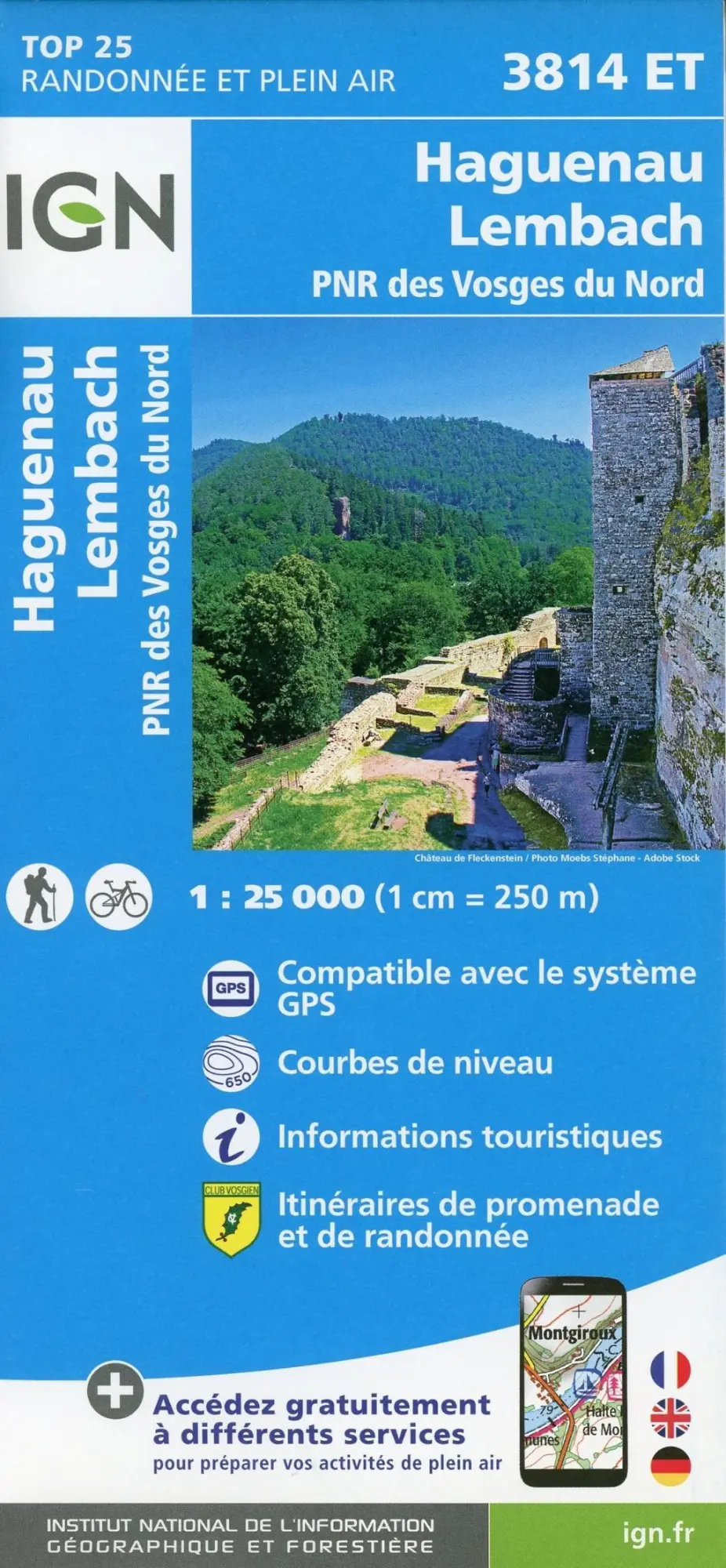 Cover: 9782758550570 | Haguenau.Lembach.PNR des Vosges du Nord 1:25 000 | (Land-)Karte | 2020