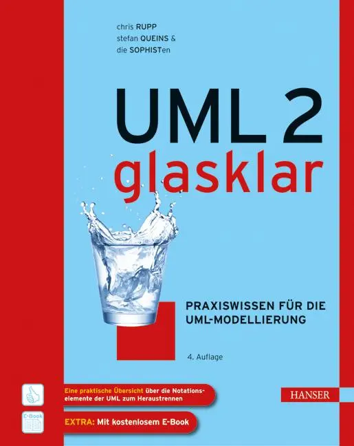 Cover: 9783446430570 | UML 2 glasklar | Praxiswissen für die UML-Modellierung | Rupp (u. a.) Cover: 9783446430570 | UML 2 glasklar | Praxiswissen für die UML-Modellierung | Rupp (u. a.)
