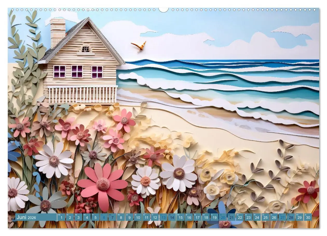 Bild: 9783457490570 | Strandhauszauber aus Papier (Wandkalender 2026 DIN A2 quer),...