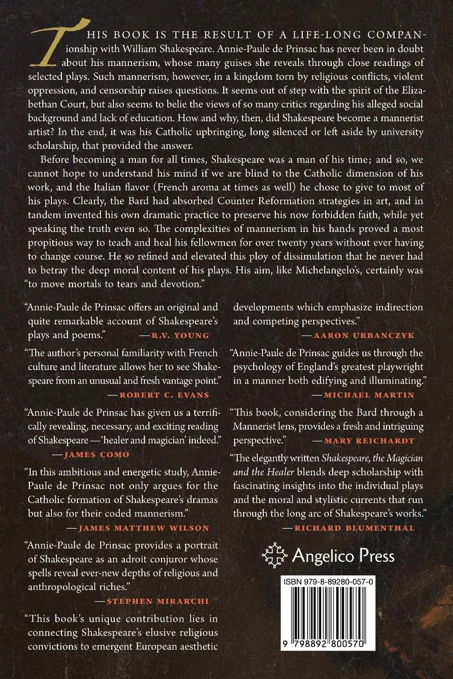 Rückseite: 9798892800570 | Shakespeare, the Magician and the Healer | Annie-Paule de Prinsac