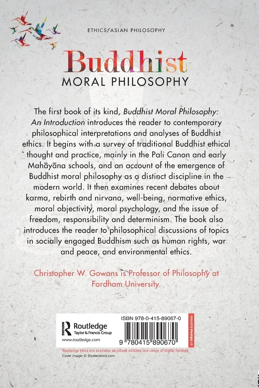 Rückseite: 9780415890670 | Buddhist Moral Philosophy | An Introduction | Christopher W. Gowans