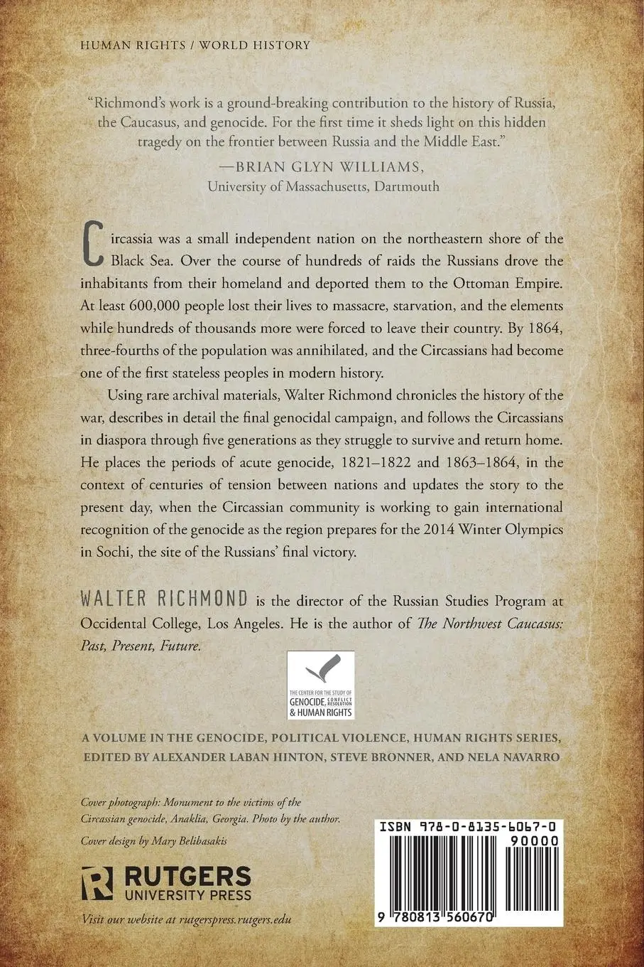 Rückseite: 9780813560670 | The Circassian Genocide | Walter Richmond | Taschenbuch | Englisch