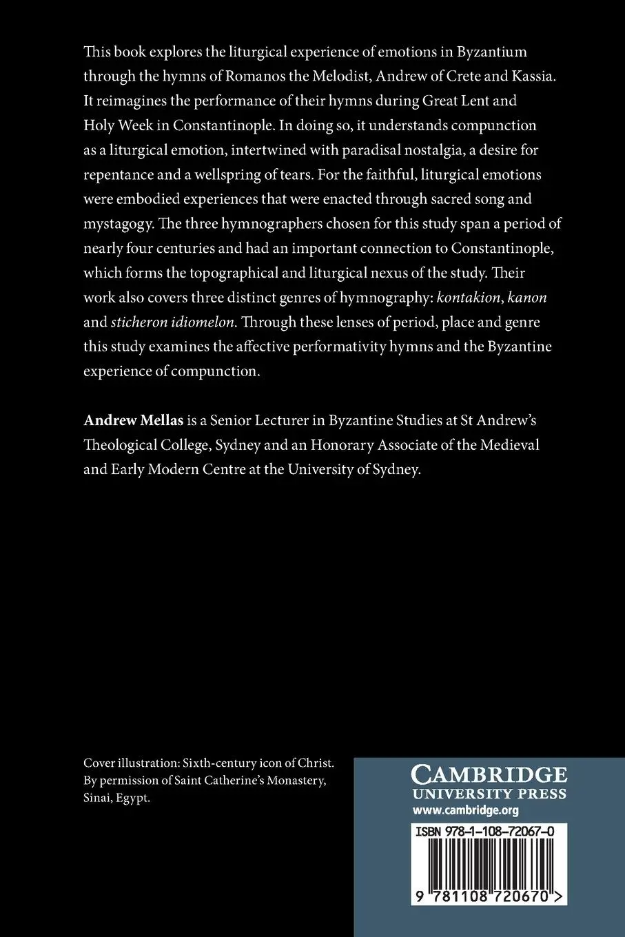 Rückseite: 9781108720670 | Liturgy and the Emotions in Byzantium | Compunction and Hymnody | Buch
