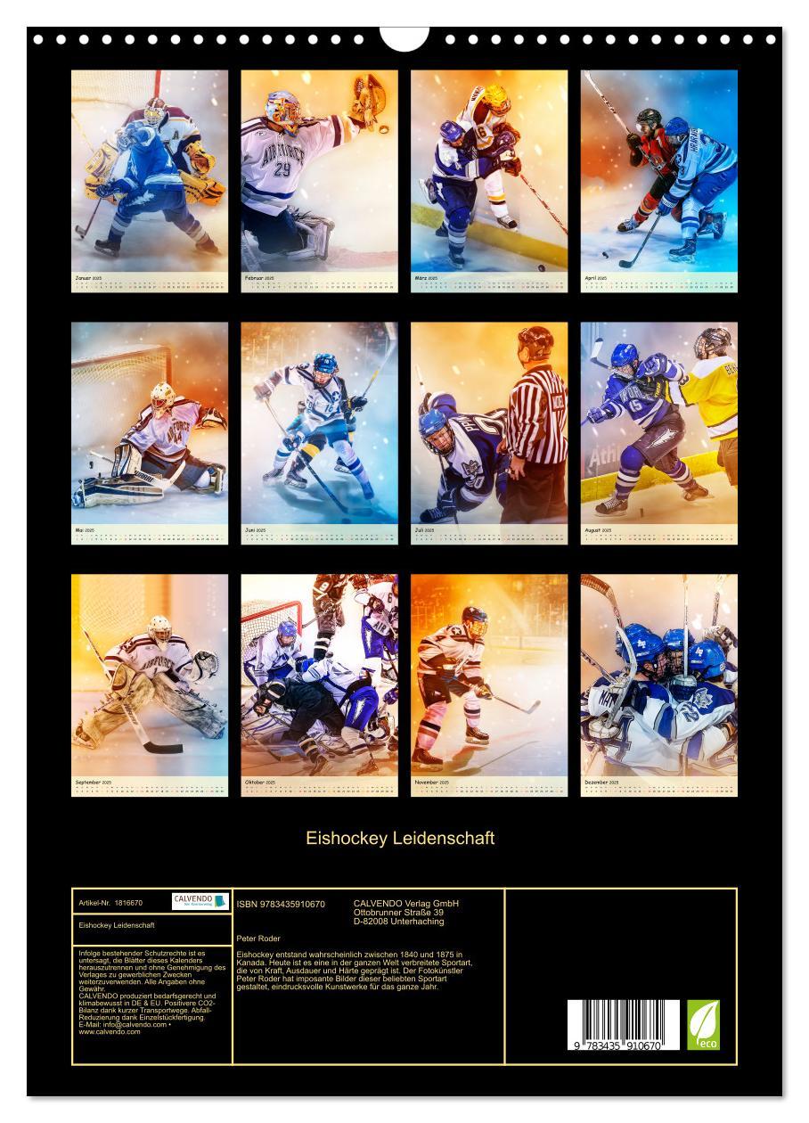 Bild: 9783435910670 | Eishockey Leidenschaft (Wandkalender 2025 DIN A3 hoch), CALVENDO...