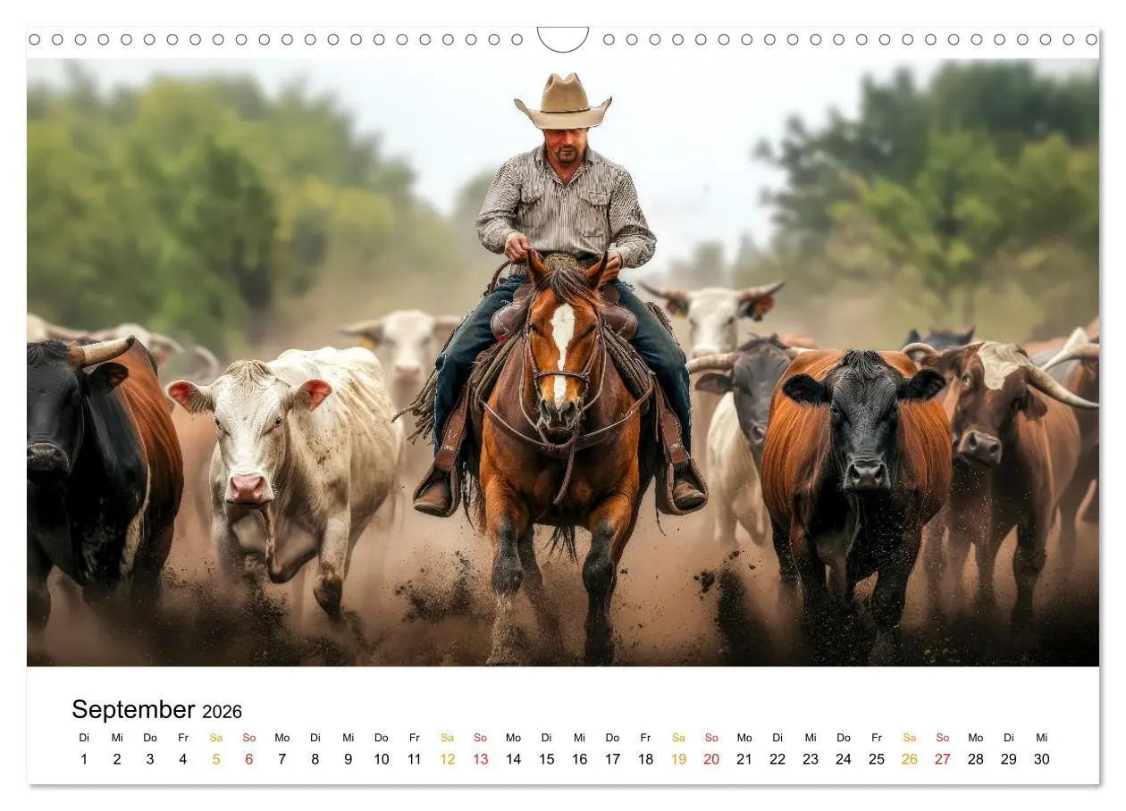 Bild: 9783457310670 | Westernwelt (Wandkalender 2026 DIN A3 quer), CALVENDO Monatskalender