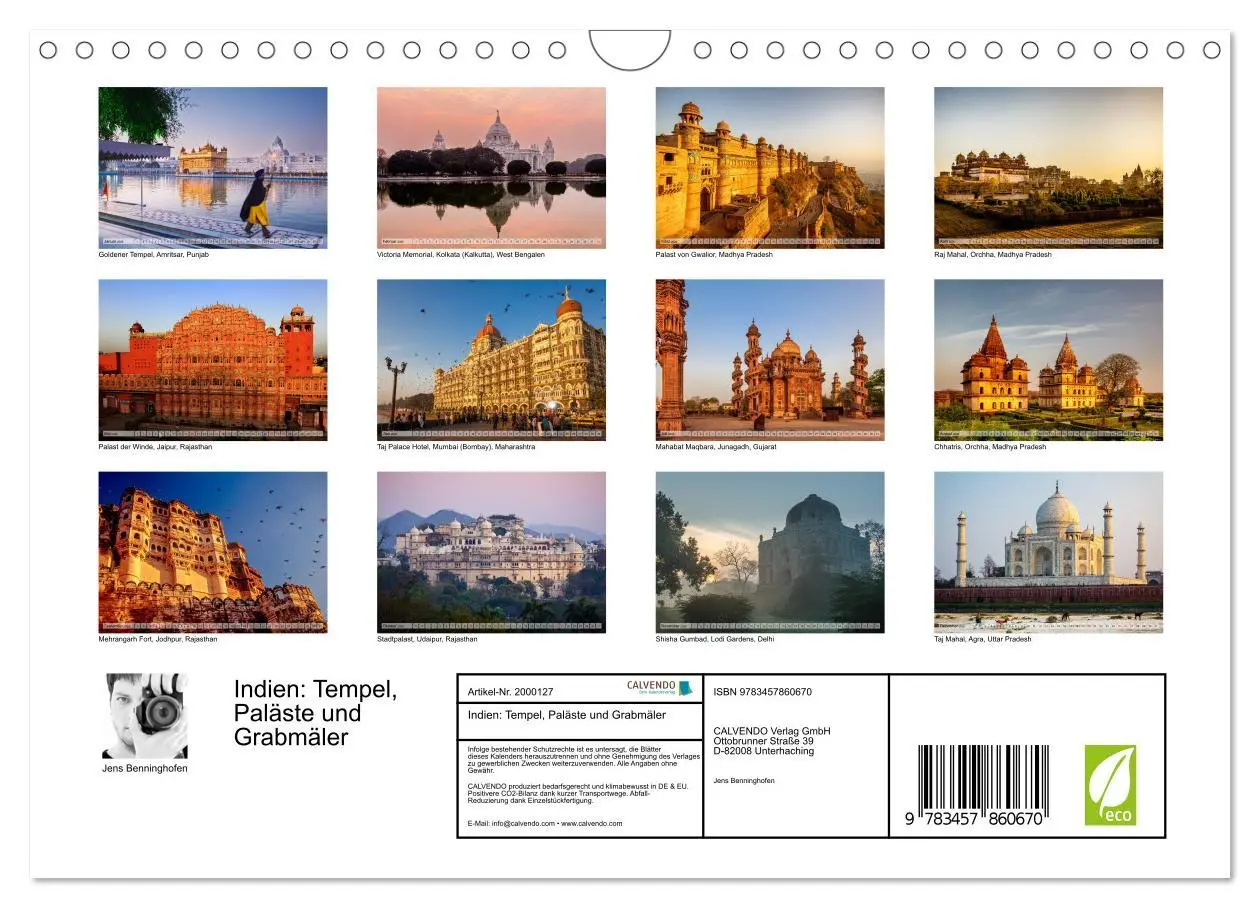 Bild: 9783457860670 | Indien: Tempel, Paläste und Grabmäler (Wandkalender 2026 DIN A4...