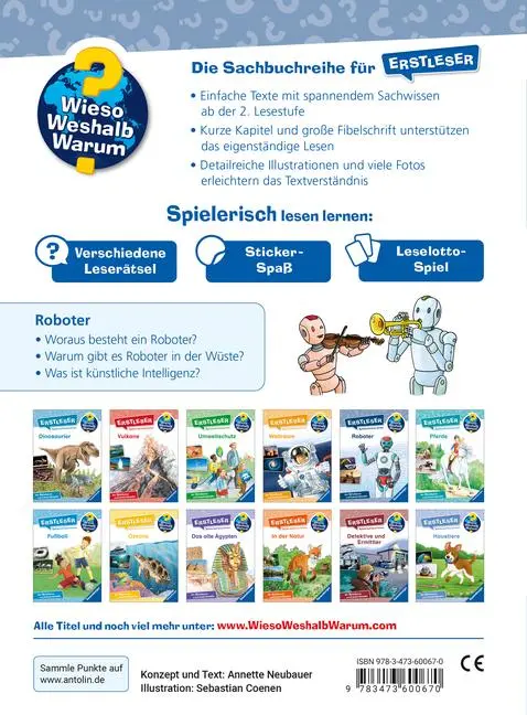 Bild: 9783473600670 | Wieso? Weshalb? Warum? Erstleser, Band 14 - Roboter | Annette Neubauer
