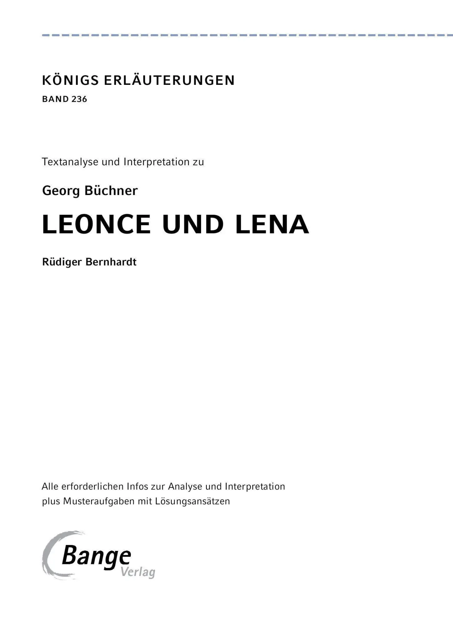 Bild: 9783804420670 | Leonce und Lena - Textanalyse und Interpretation | Georg Büchner