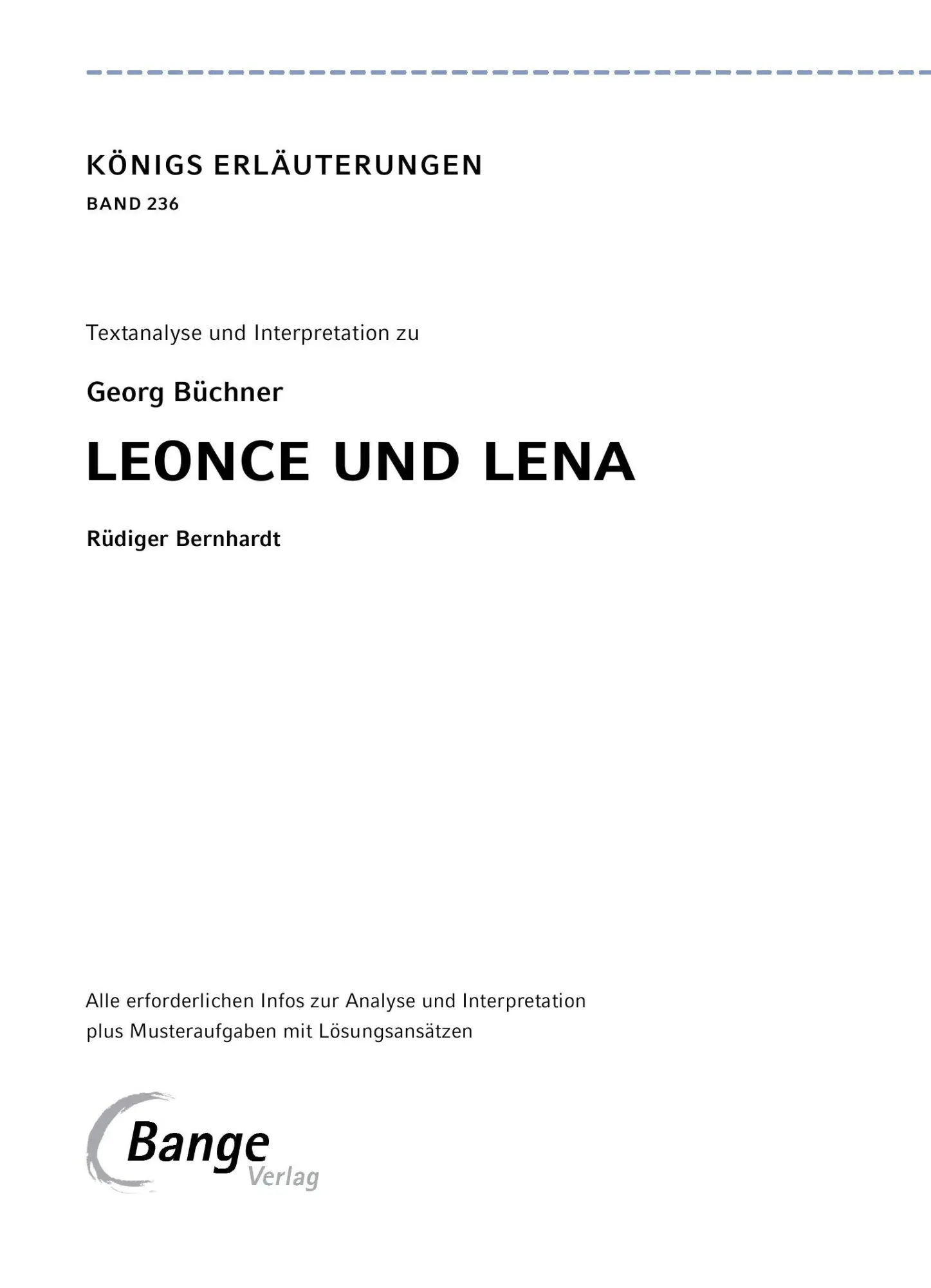 Bild: 9783804420670 | Leonce und Lena - Textanalyse und Interpretation | Georg Büchner