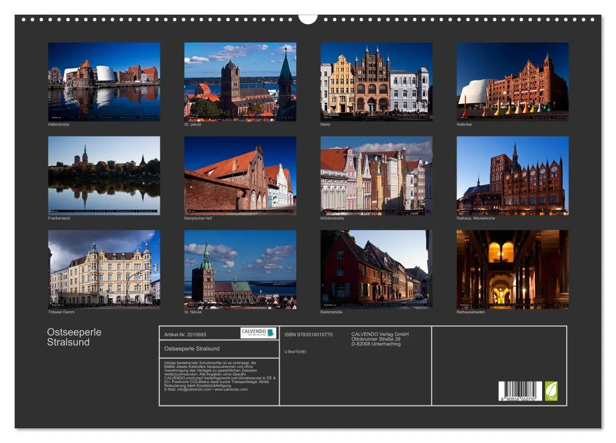 Bild: 9783516010770 | Ostseeperle Stralsund (Wandkalender 2026 DIN A2 quer), CALVENDO...