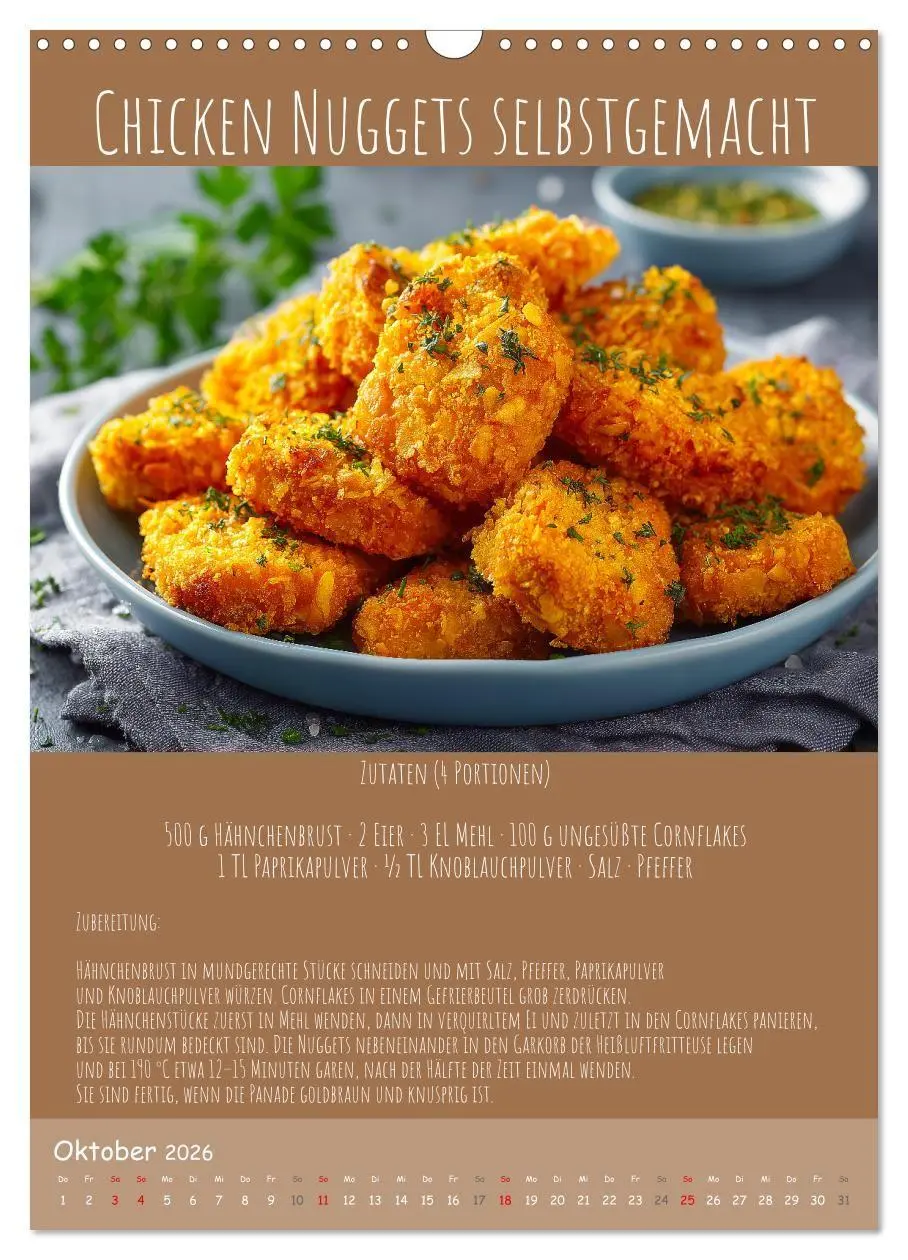 Bild: 9783516700770 | REZEPTE - Kochen in der Heißluftfritteuse (Wandkalender 2026 DIN A3...