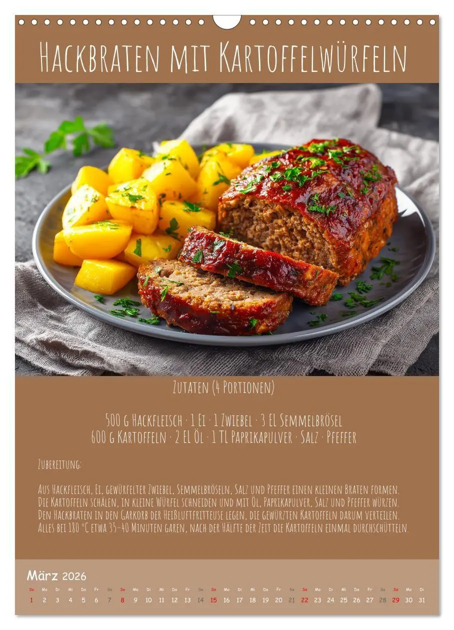 Bild: 9783516700770 | REZEPTE - Kochen in der Heißluftfritteuse (Wandkalender 2026 DIN A3...