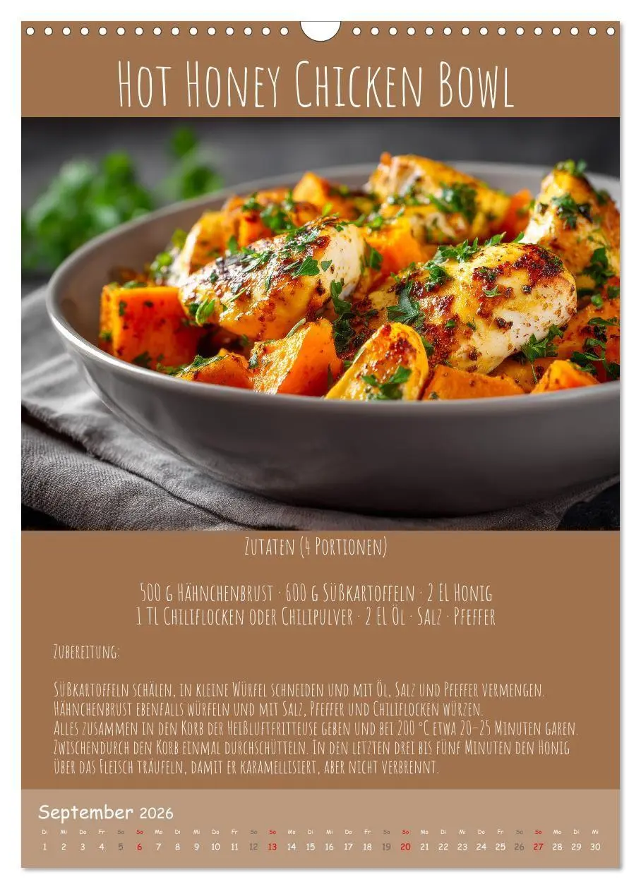 Bild: 9783516700770 | REZEPTE - Kochen in der Heißluftfritteuse (Wandkalender 2026 DIN A3...