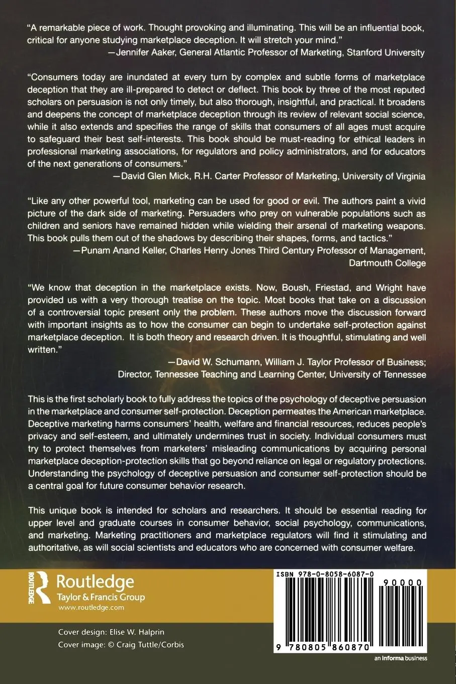 Rückseite: 9780805860870 | Deception In The Marketplace | David M. Boush (u. a.) | Taschenbuch