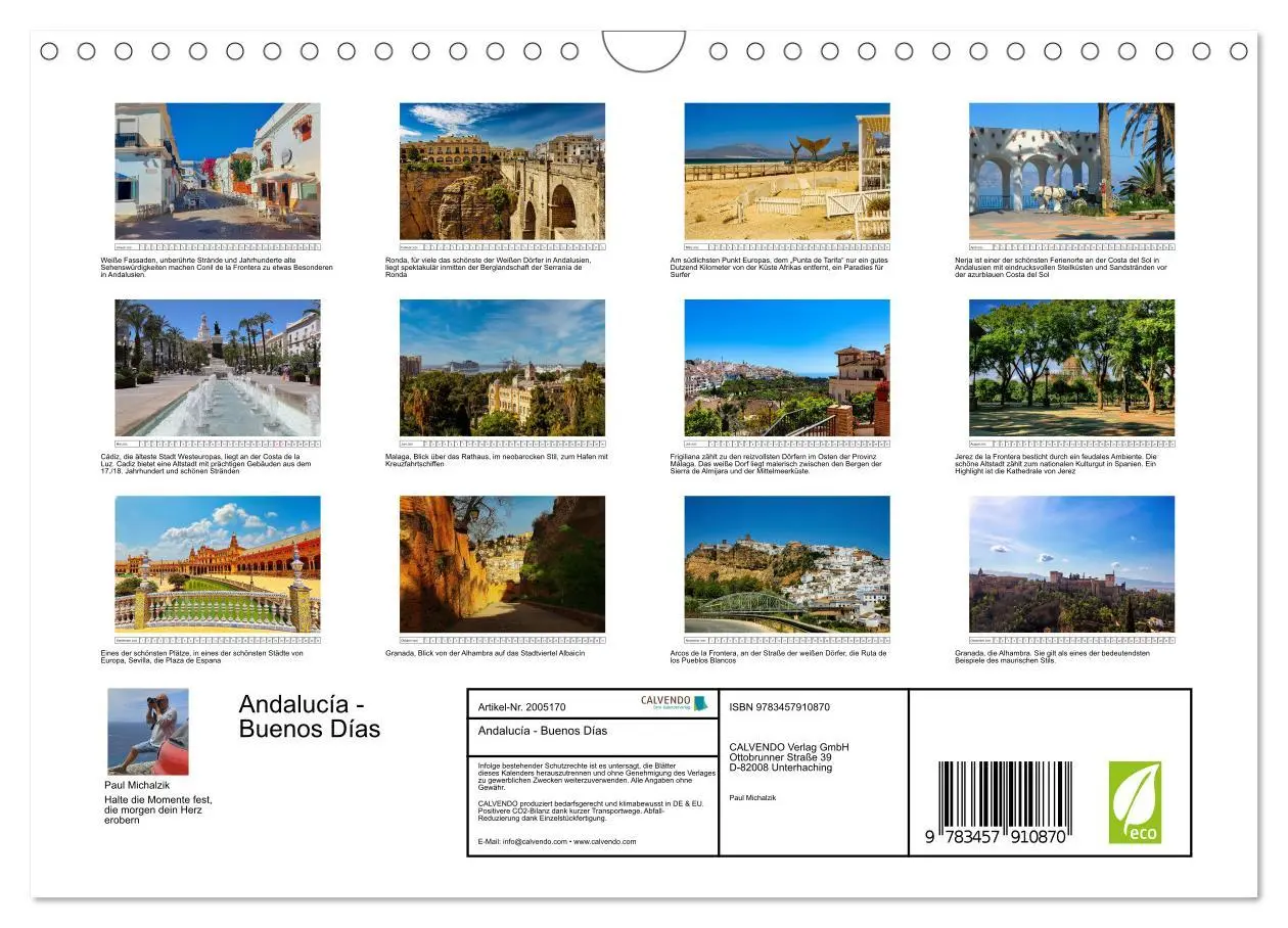 Bild: 9783457910870 | Andalucía - Buenos Días (Wandkalender 2026 DIN A4 quer), CALVENDO...