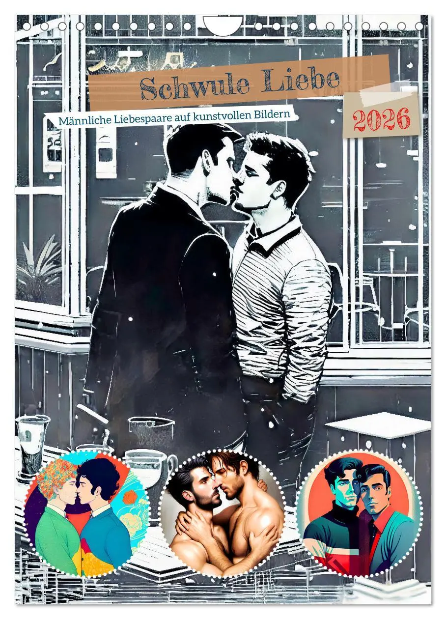 Cover: 9783516310870 | Schwule Liebe (Wandkalender 2026 DIN A4 hoch), CALVENDO Monatskalender