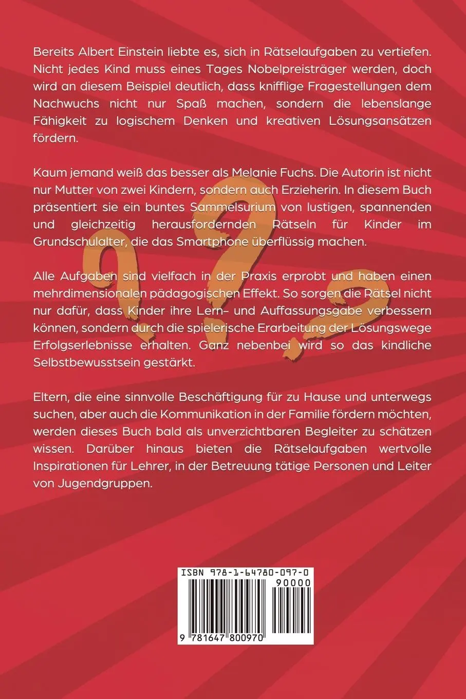 Rückseite: 9781647800970 | Das große Rätselbuch für clevere Kinder (ab 8 Jahre) | Melanie Fuchs