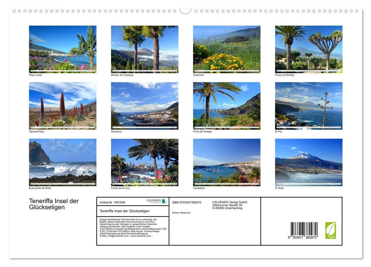 Bild: 9783457380970 | Teneriffa Insel der Glückseligen (hochwertiger Premium Wandkalender...