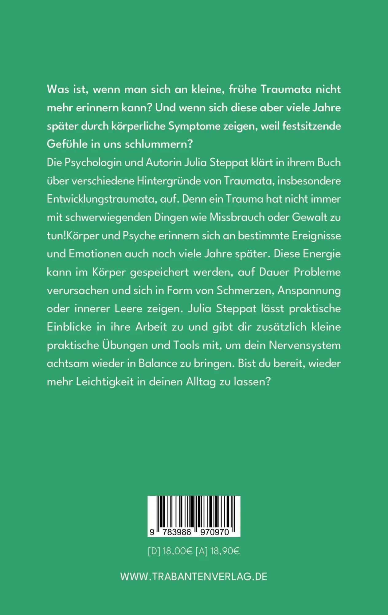 Rückseite: 9783986970970 | Leben im Überlebensmodus | Wie frühe Verletzungen uns prägen | Steppat