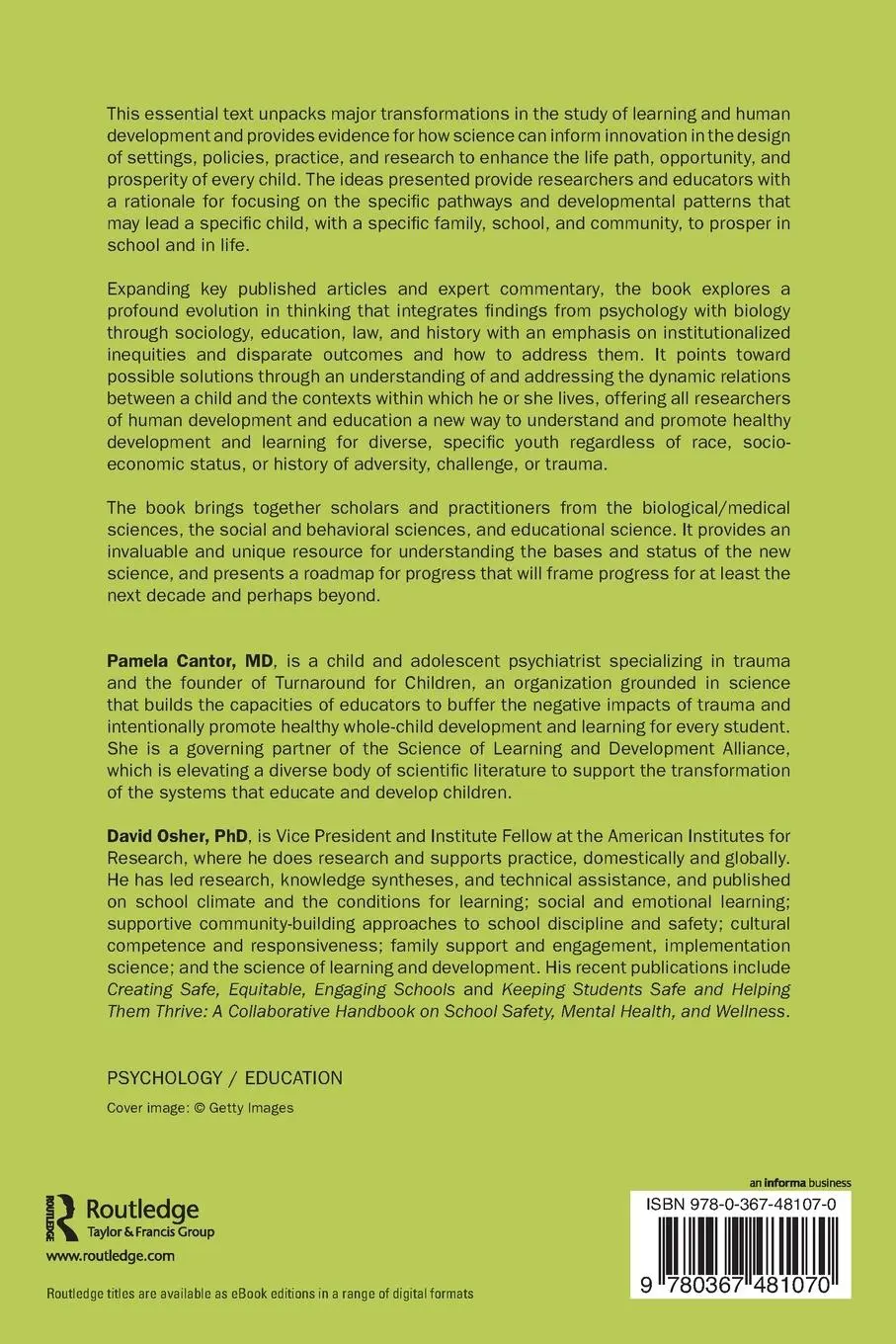 Rückseite: 9780367481070 | The Science of Learning and Development | Pamela Cantor (u. a.) | Buch