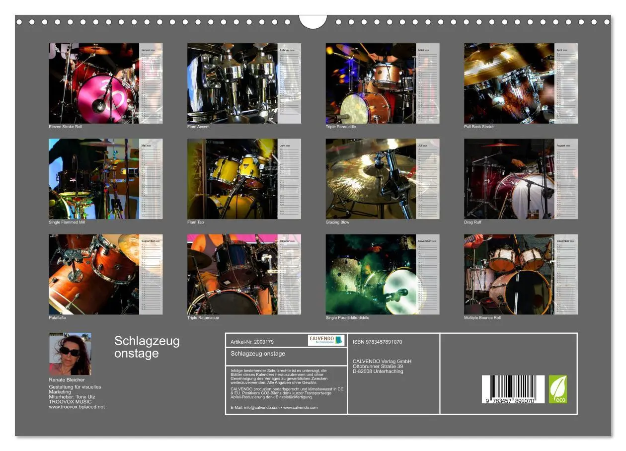 Bild: 9783457891070 | Schlagzeug onstage (Wandkalender 2026 DIN A3 quer), CALVENDO...