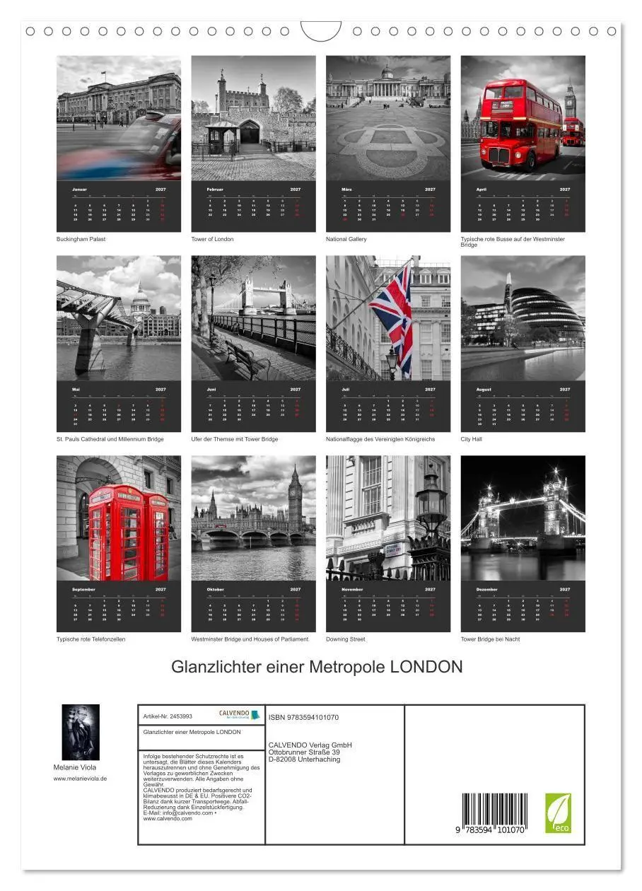 Bild: 9783594101070 | Glanzlichter einer Metropole LONDON (Wandkalender 2027 DIN A3...