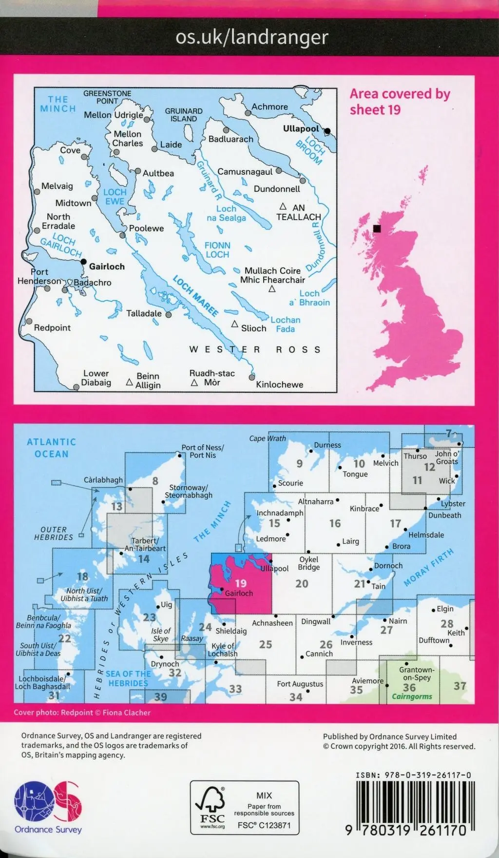 Bild: 9780319261170 | Gairloch &amp; Ullapool, Loch Maree | Ordnance Survey | (Land-)Karte