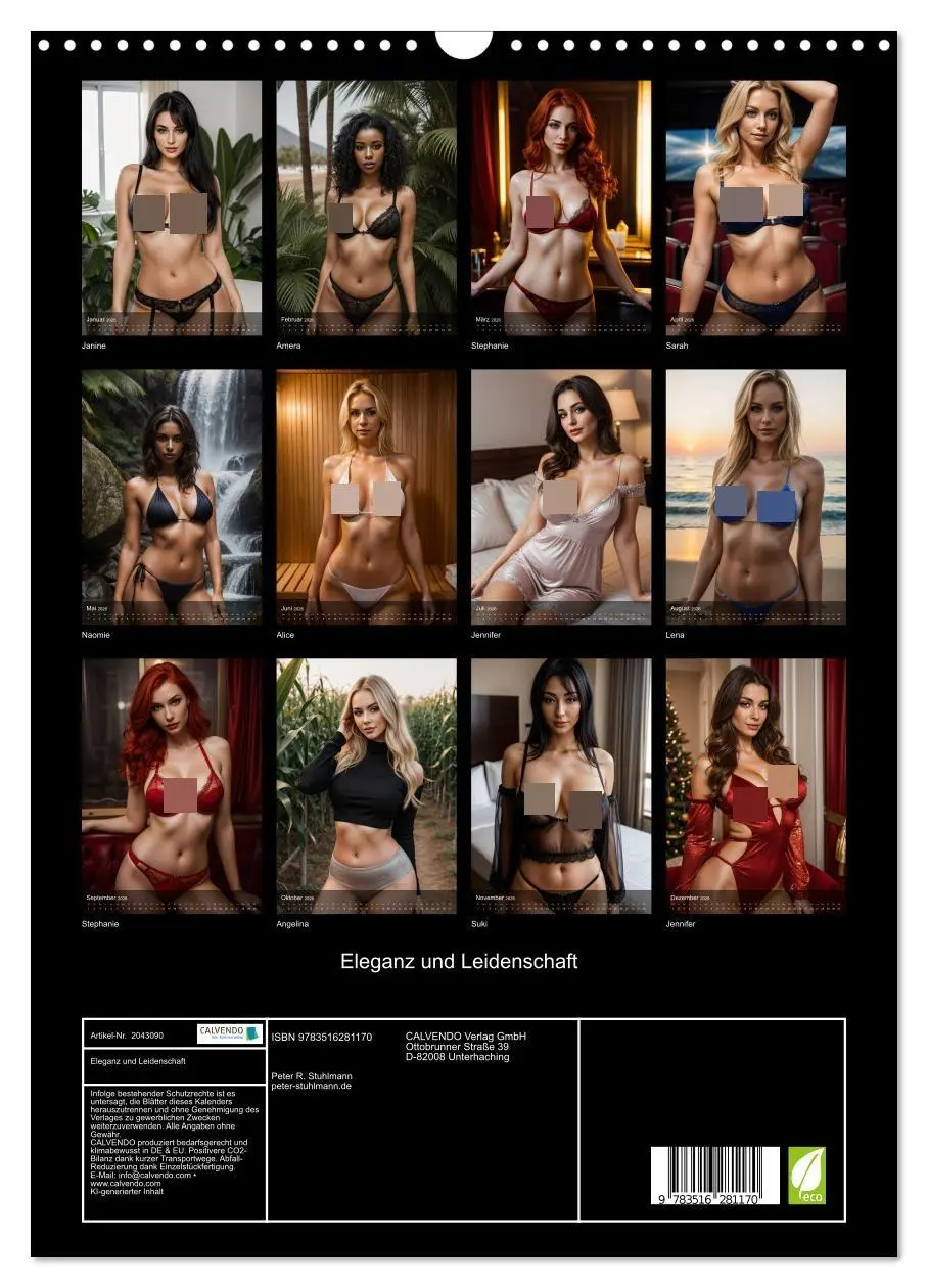 Bild: 9783516281170 | Eleganz und Leidenschaft (Wandkalender 2026 DIN A3 hoch), CALVENDO...