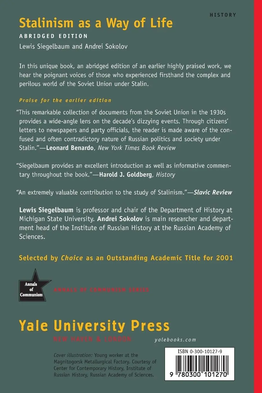 Rückseite: 9780300101270 | Stalinism as a Way of Life | A Narrative in Documents | Taschenbuch