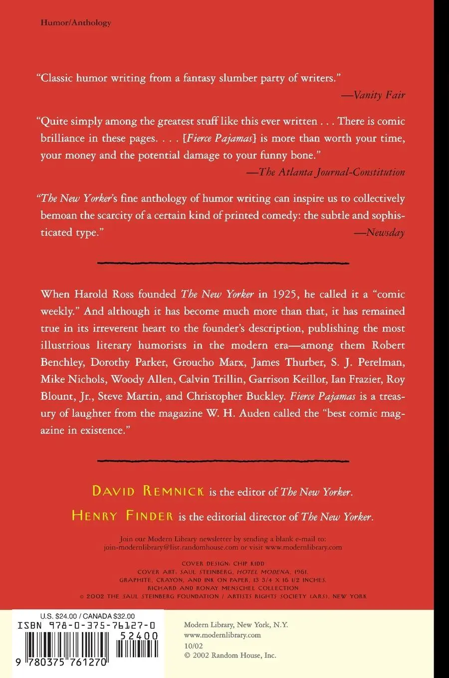 Rückseite: 9780375761270 | Fierce Pajamas | An Anthology of Humor Writing from The New Yorker