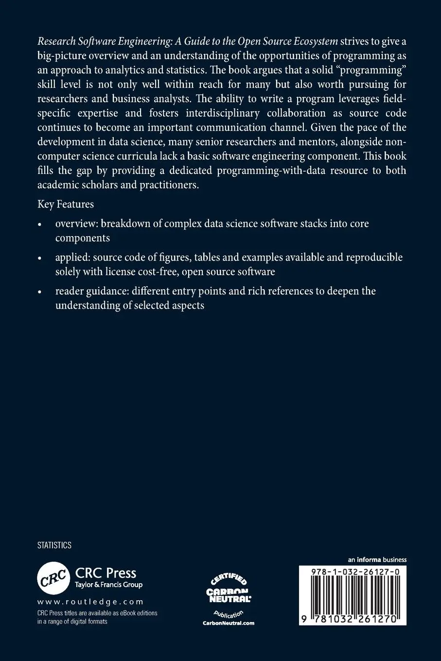 Rückseite: 9781032261270 | Research Software Engineering | A Guide to the Open Source Ecosystem