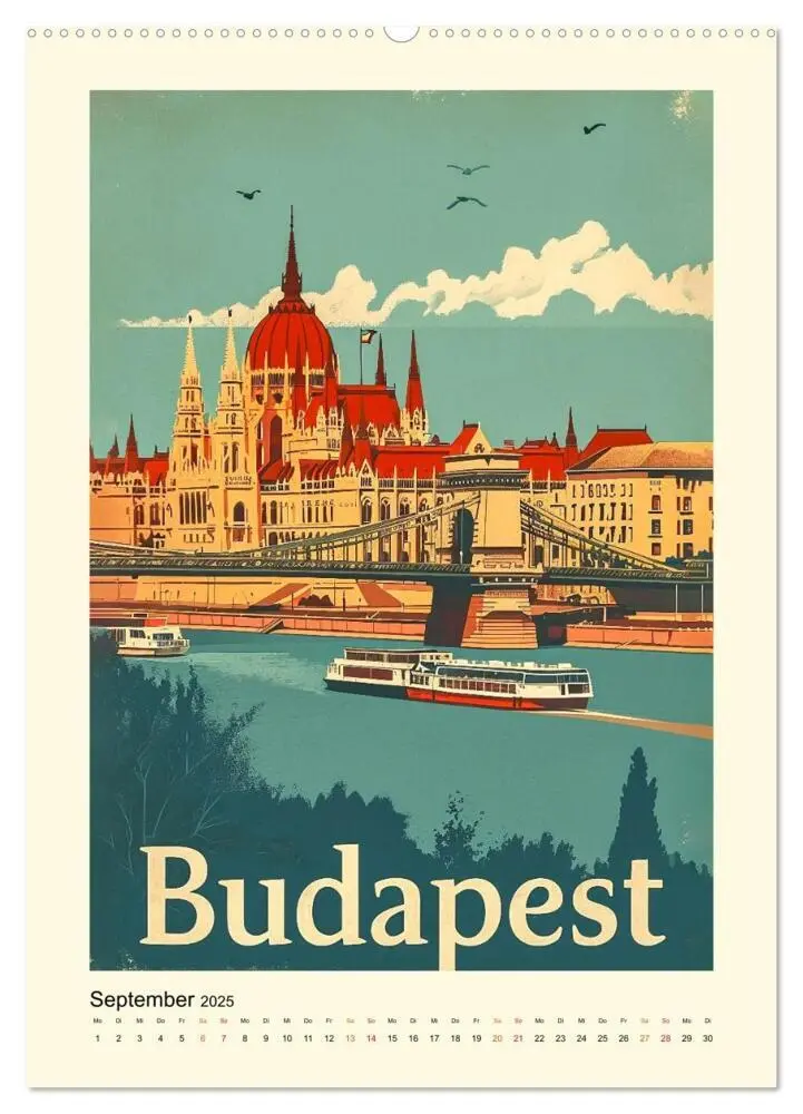 Bild: 9783383761270 | Metropolen Retro-Kalender (Wandkalender 2025 DIN A2 hoch), CALVENDO...