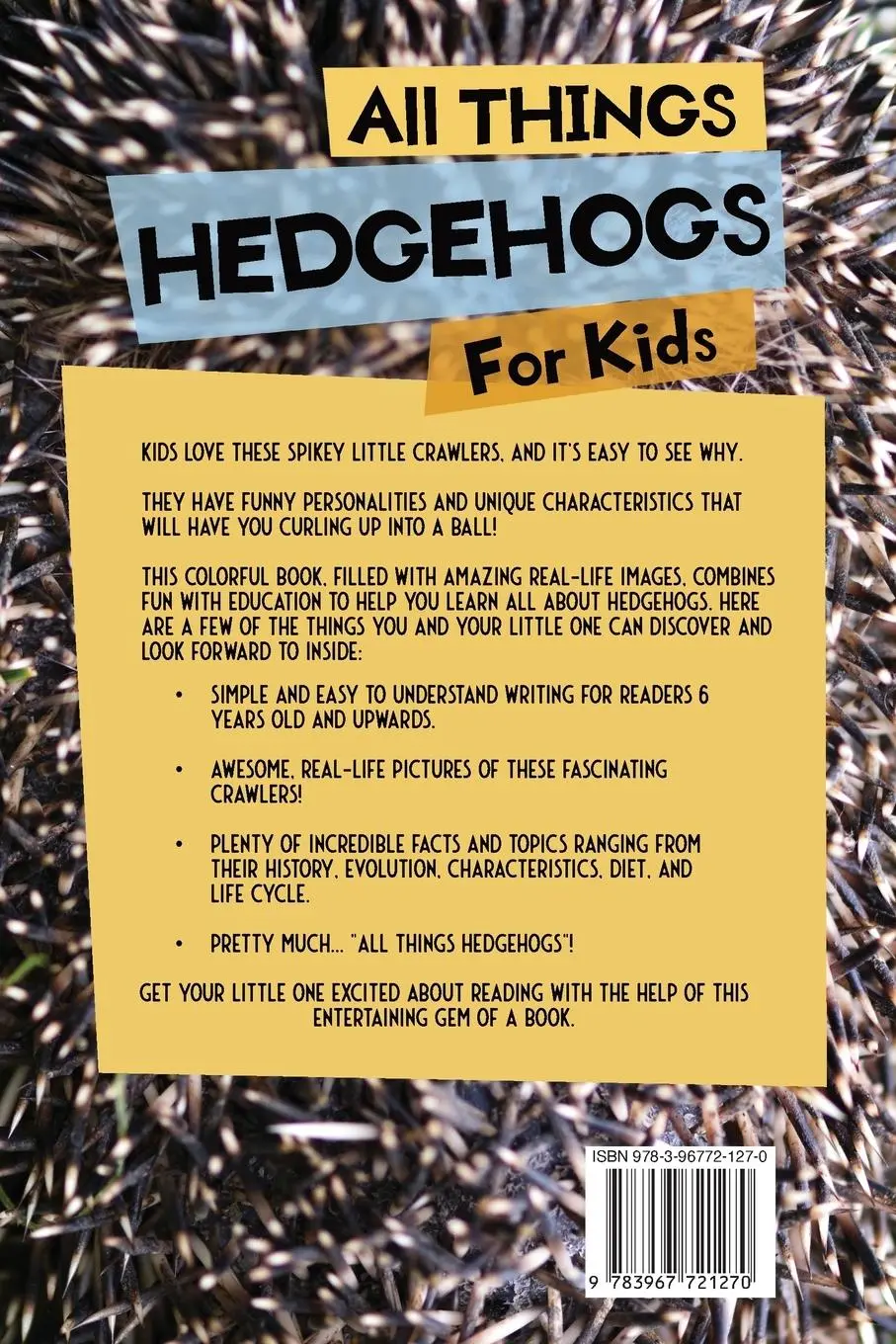 Rückseite: 9783967721270 | All Things Hedgehogs For Kids | Animal Reads | Taschenbuch | Englisch