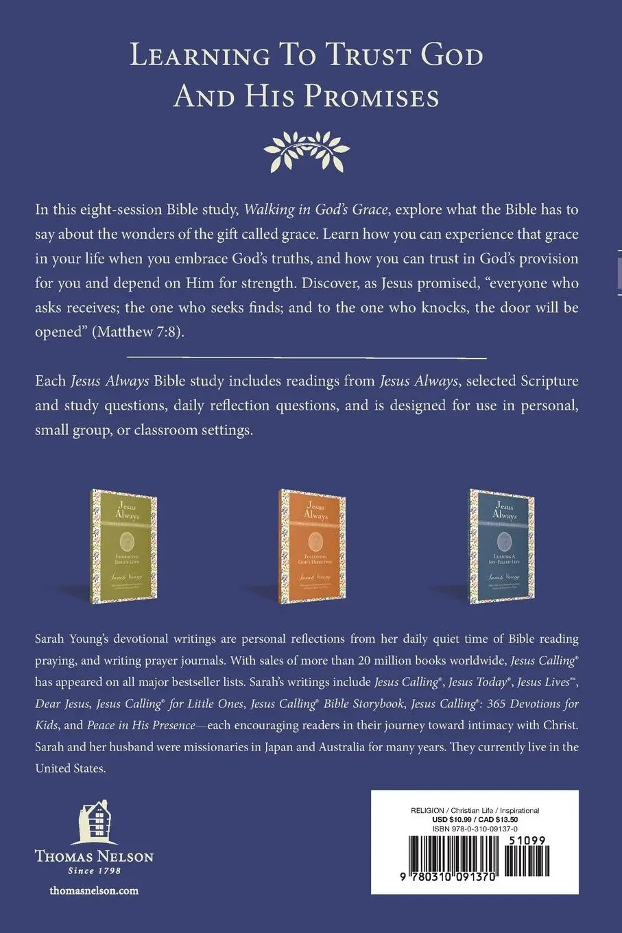 Rückseite: 9780310091370 | Walking in God's Grace Softcover | Sarah Young | Taschenbuch | 2022