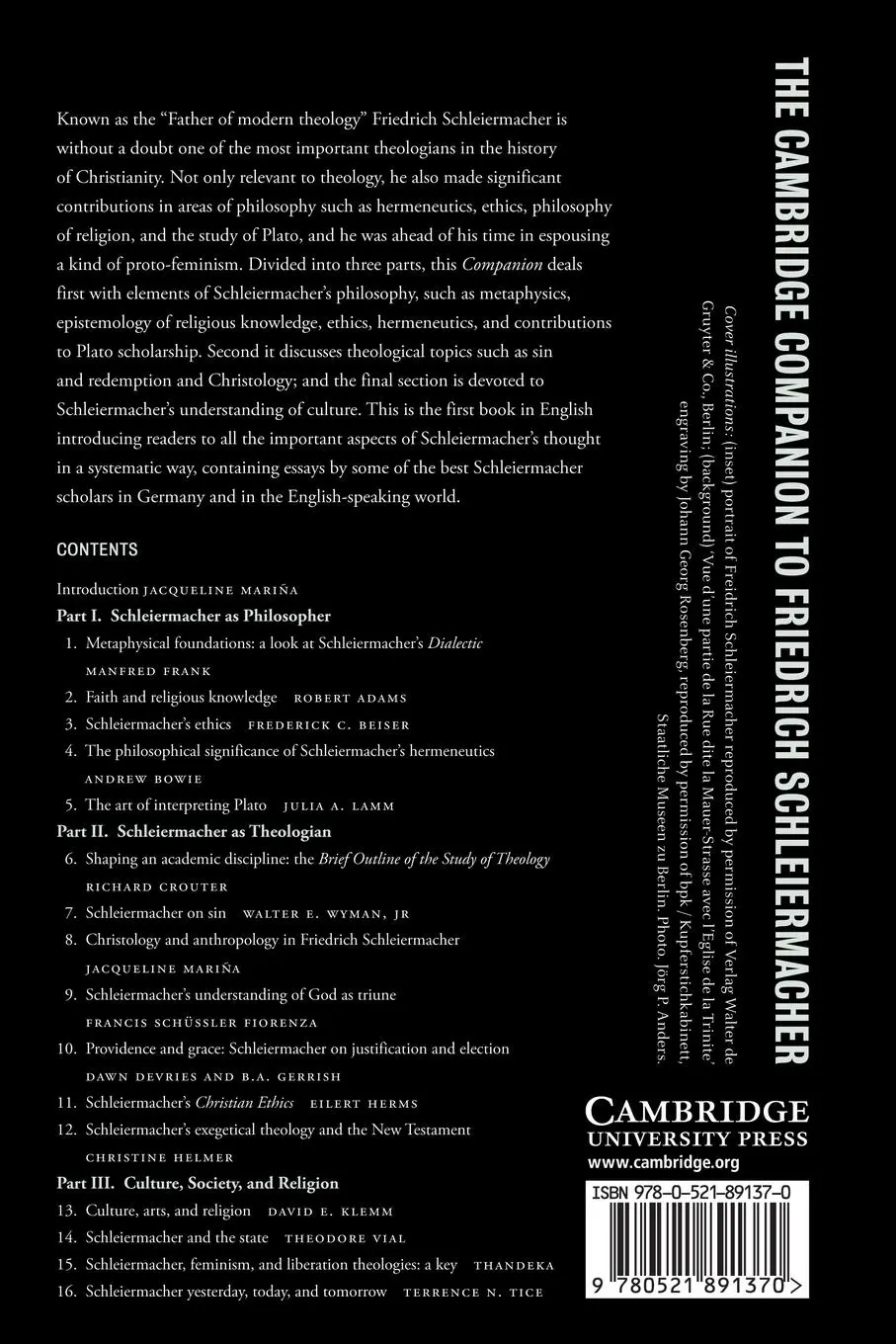 Rückseite: 9780521891370 | The Cambridge Companion to Friedrich Schleiermacher | Marina | Buch