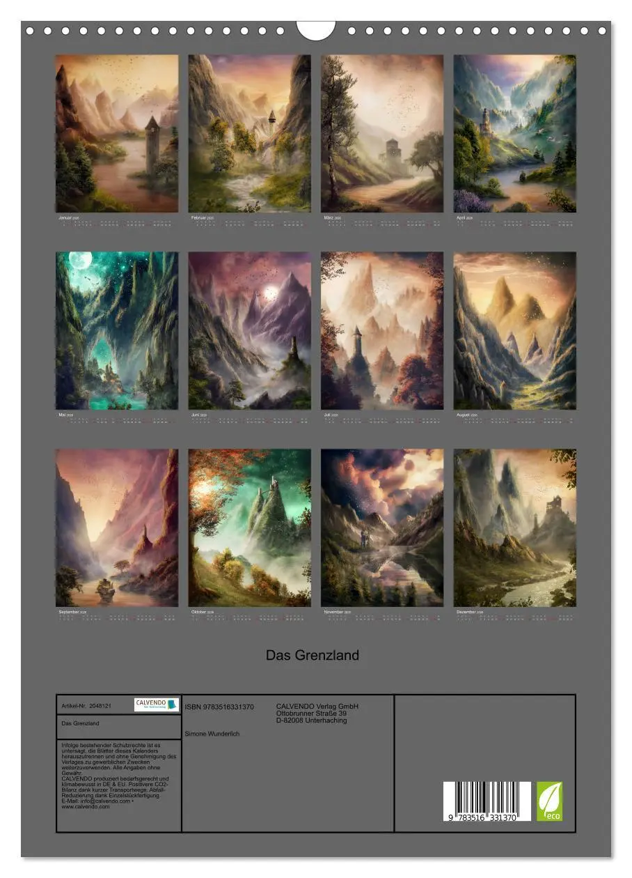 Bild: 9783516331370 | Das Grenzland (Wandkalender 2026 DIN A3 hoch), CALVENDO Monatskalender