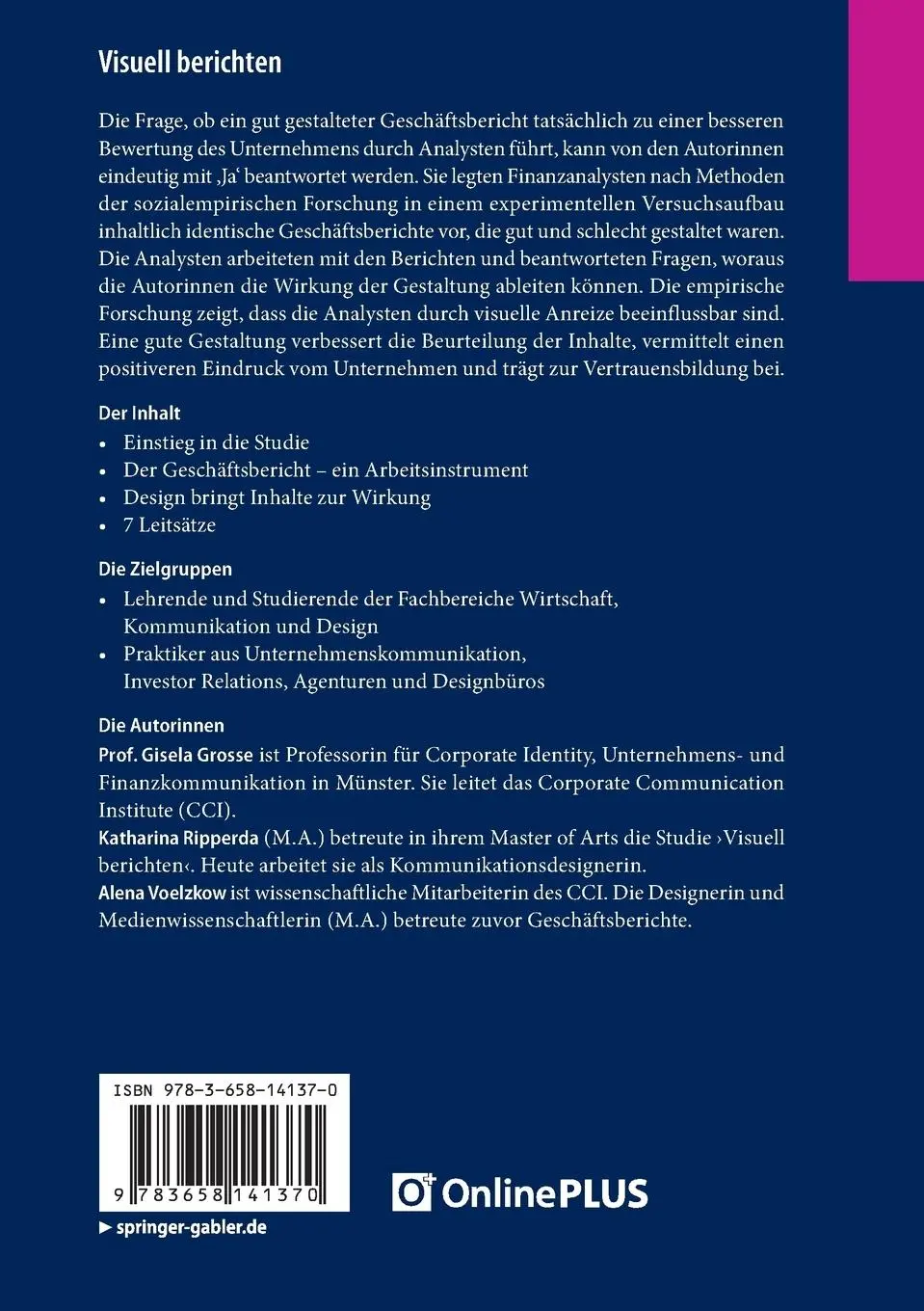 Rückseite: 9783658141370 | Visuell berichten | Gisela Grosse (u. a.) | Taschenbuch | x | Deutsch