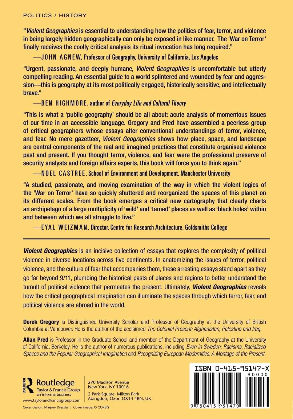 Rückseite: 9780415951470 | Violent Geographies | Fear, Terror, and Political Violence | Buch