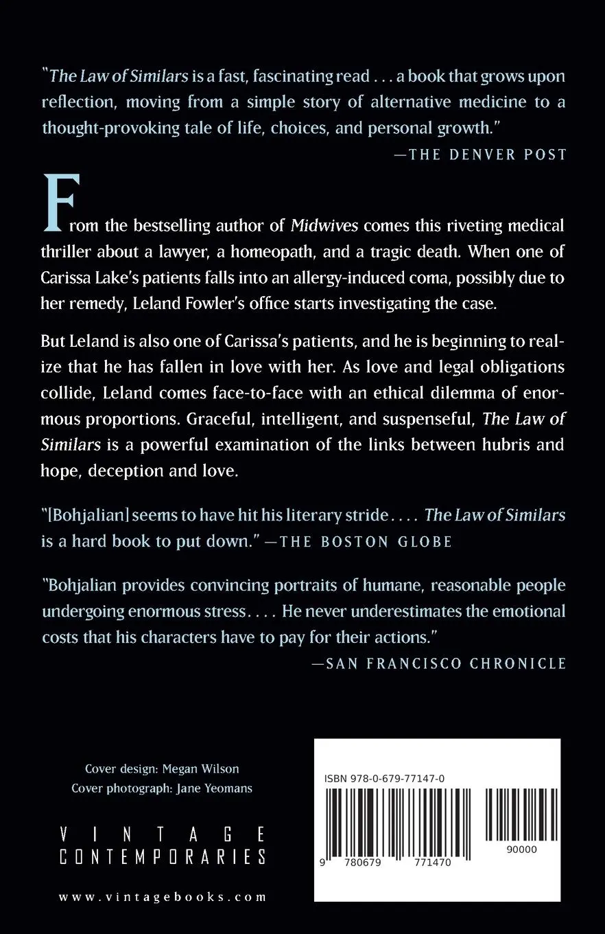 Rückseite: 9780679771470 | The Law of Similars | A Novel | Chris Bohjalian | Taschenbuch | 2000