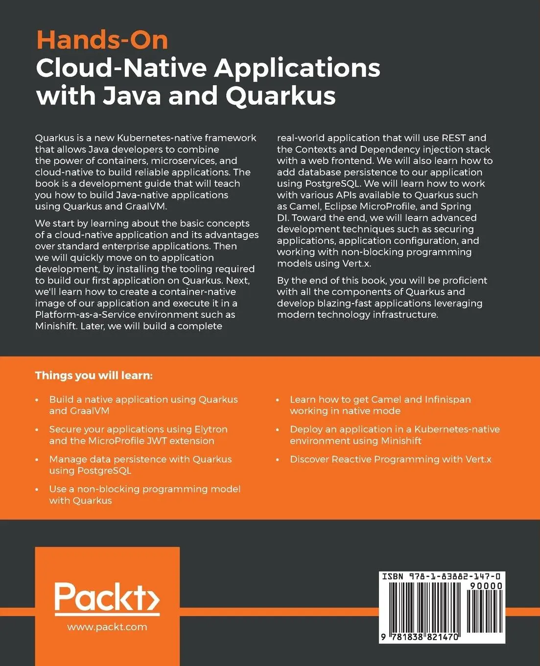 Rückseite: 9781838821470 | Hands-On Cloud-Native Applications with Java and Quarkus | Marchioni