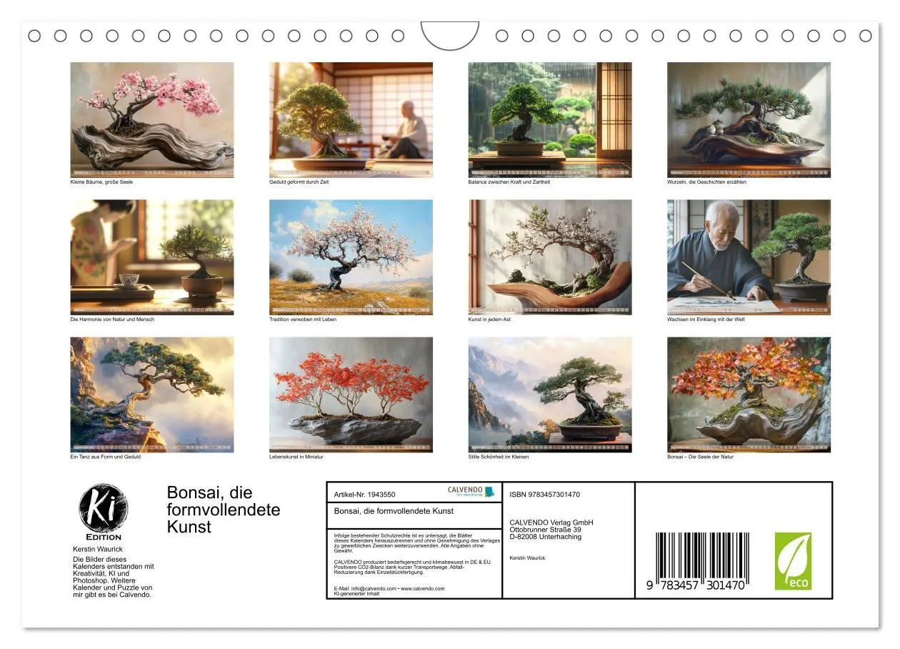 Bild: 9783457301470 | Bonsai, die formvollendete Kunst (Wandkalender 2026 DIN A4 quer),...