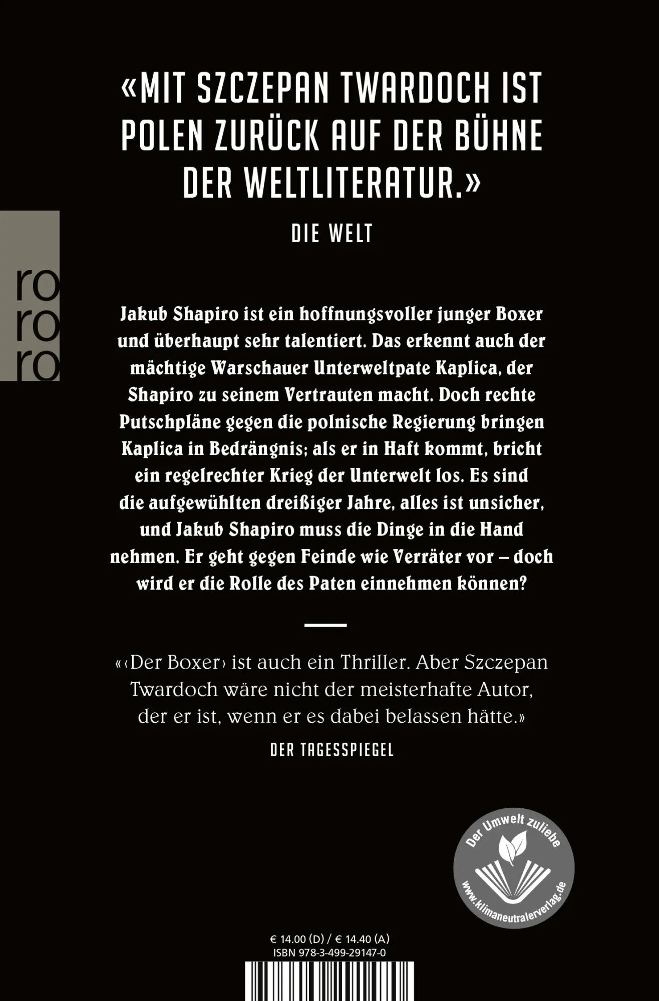 Rückseite: 9783499291470 | Der Boxer | Szczepan Twardoch | Taschenbuch | 464 S. | Deutsch | 2019