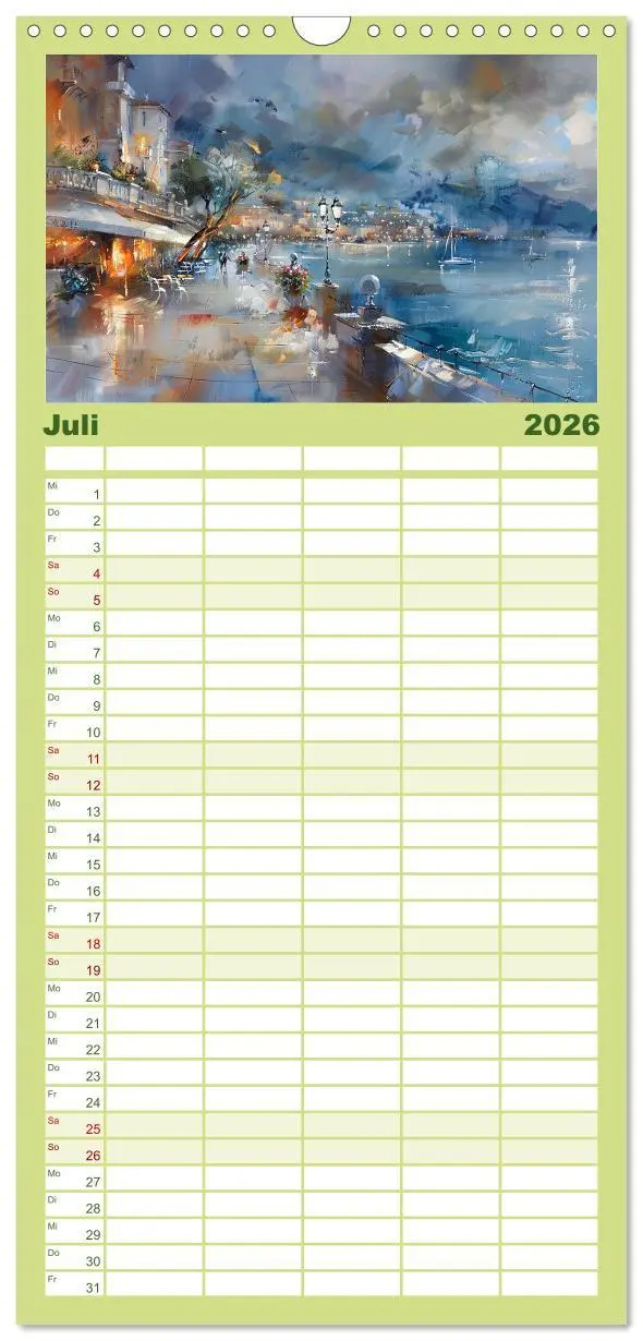 Bild: 9783516491470 | Familienplaner 2026 - Toskana bis Provence mit 5 Spalten...