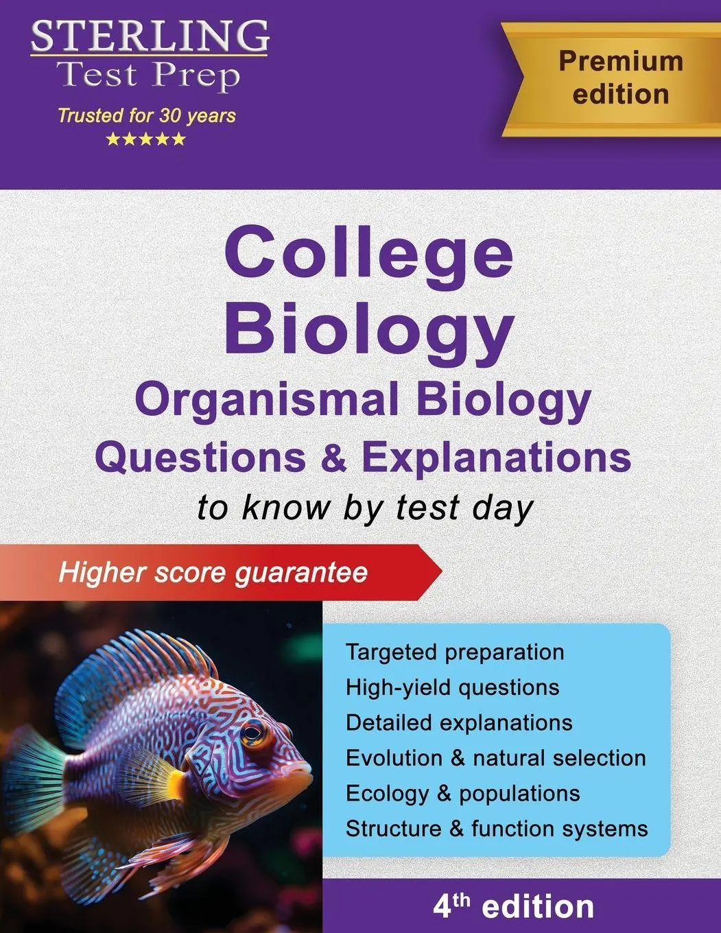 Cover: 9798885571470 | College Biology Questions &amp; Explanations | Sterling Test Prep | Buch