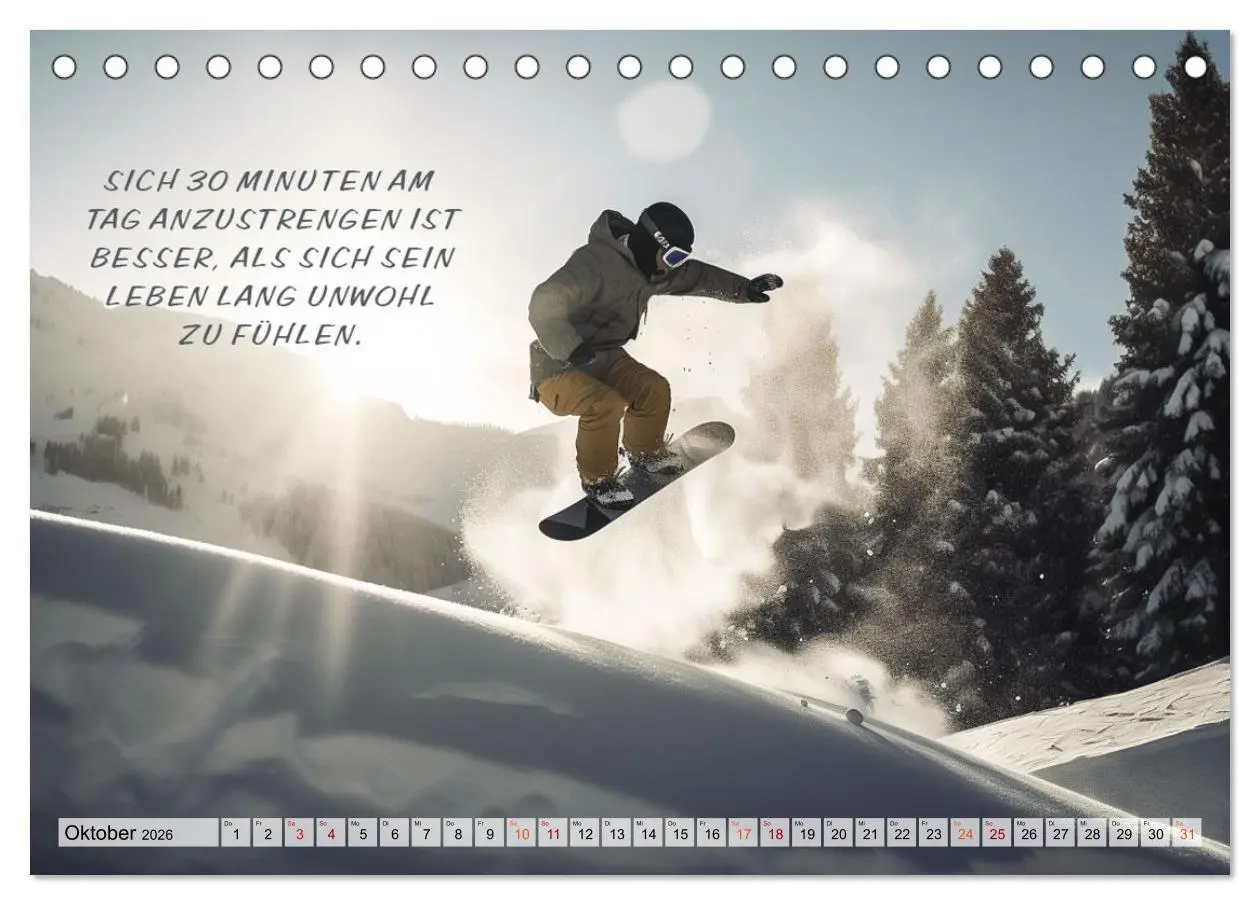 Bild: 9783457531570 | Motivation und Ski (Tischkalender 2026 DIN A5 quer), CALVENDO...