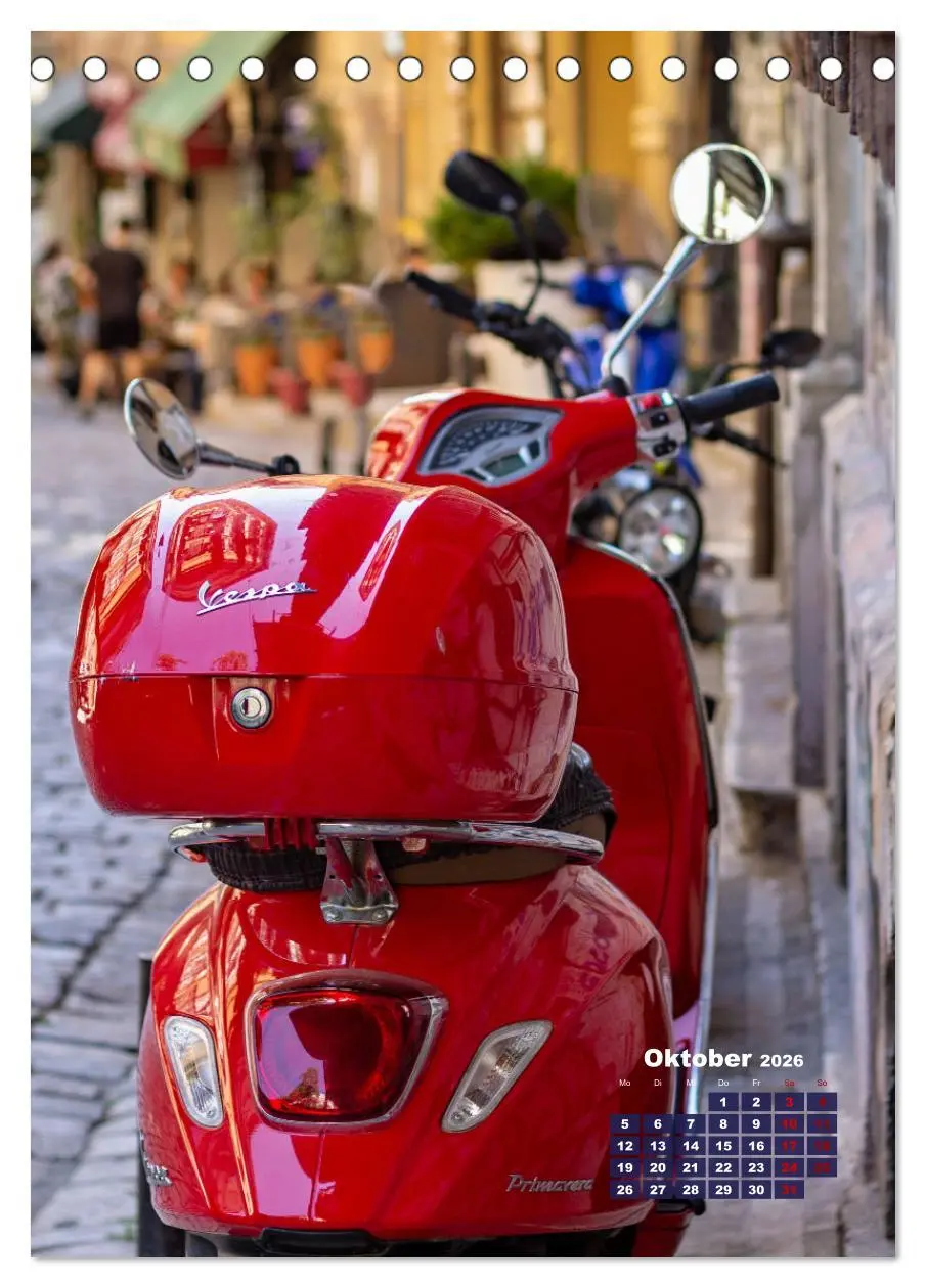 Bild: 9783516311570 | Die Liebe zur Vespa (Tischkalender 2026 DIN A5 hoch), CALVENDO...