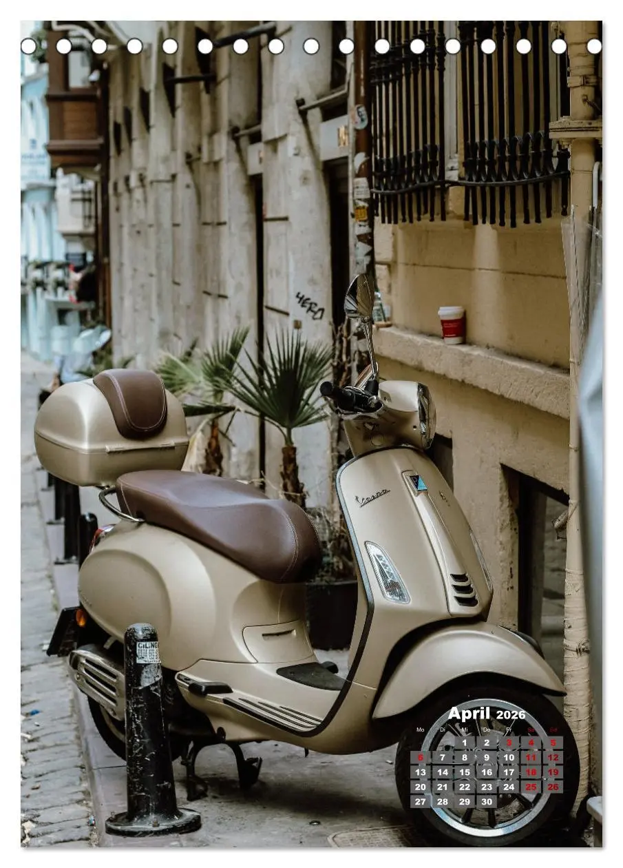 Bild: 9783516311570 | Die Liebe zur Vespa (Tischkalender 2026 DIN A5 hoch), CALVENDO...